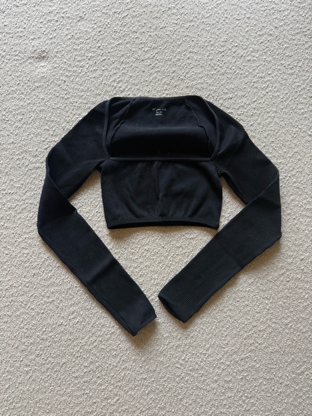 Urban Outfitters Black Ribbed Square Neck Crop Top